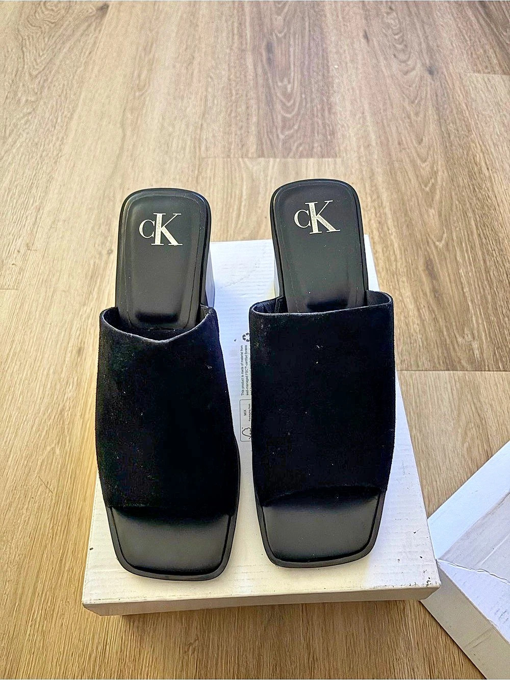 Calvin Klein Black Mules with Block Heel